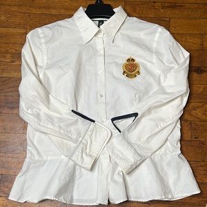 Polo Ralph Lauren White Crest ButtonUp Sz 14